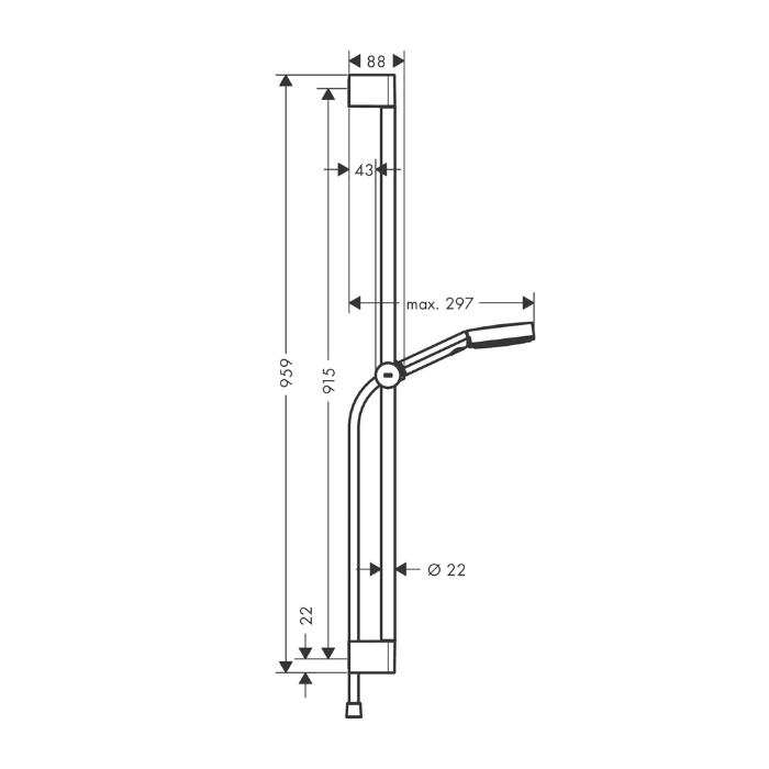 Hansgrohe Pulsify Душевой гарнитур, настенный, 3jet, цвет: белый матовый