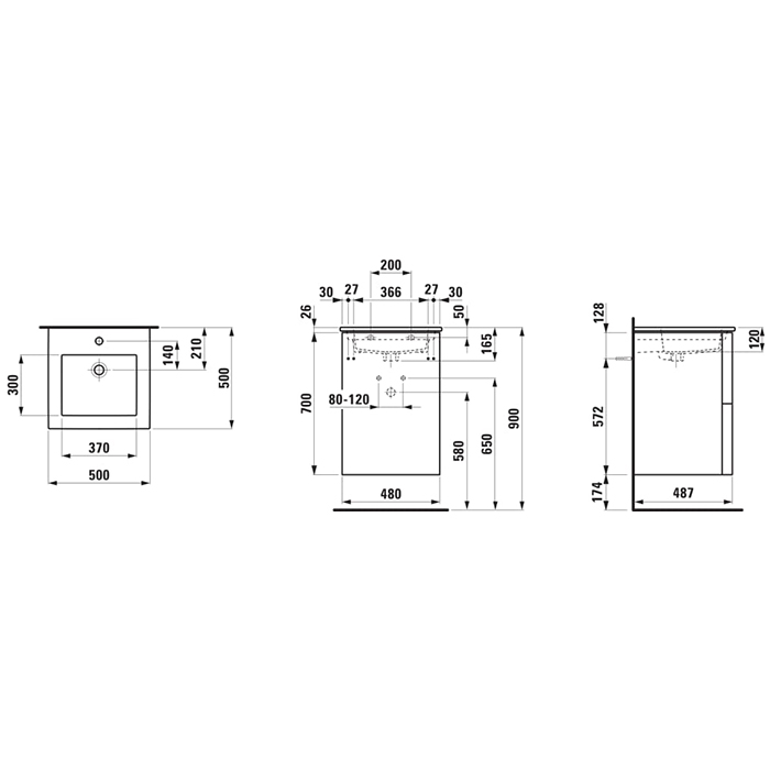 Laufen Pro S Тумба с раковиной 100х50х61см, с 1 отв., с 2 ящиками, с механизмом push-and-pull, подвесная, цвет: белый глянцевый