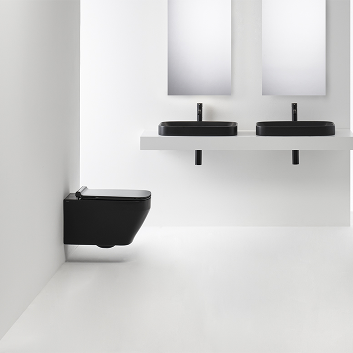 Simas Baden Baden Унитаз подвесной 56х36см., безободковый, цвет: черный матовый