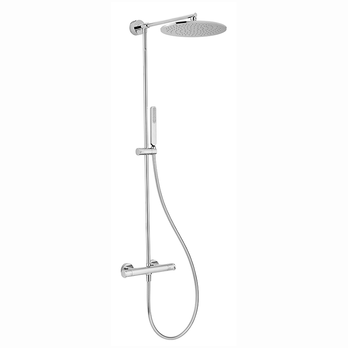 Cisal LineaViva Душевая стойка, с термостатическим смесителем, верхним душем Ø30см., держателем, ручным душем и шлангом 150см., цвет: хром