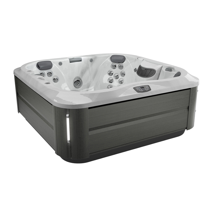 Jacuzzi J335 Минибассейн 214х214хh94см, отдельностоящий, гидро/аэромассаж, подсветка, стереосистема, CLEARRAY, MSFoam, нагреватель, с крышкой, отделка: platinum / smoked  ebony
