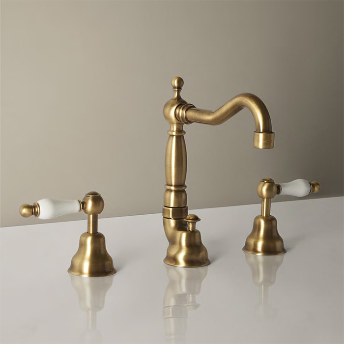 CISAL Arcana Toscana Смеситель для раковины на 3 отверстия с донным клапаном, цвет: бронза