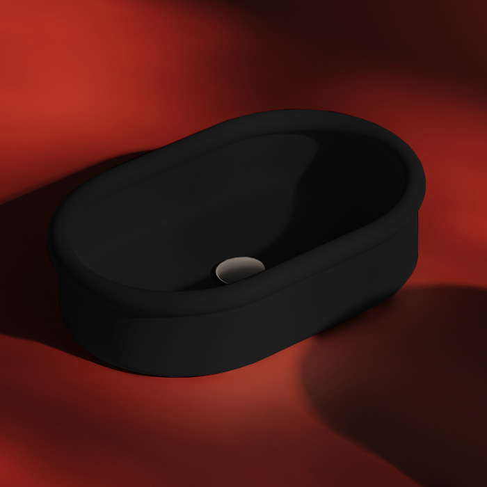 Artceram Brera Раковина накладная 60x40 см, цвет: черный матовый