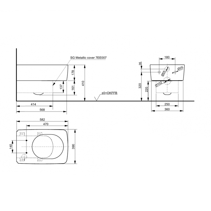 TOTO SG Унитаз подвесной 39x58.2x33.9см, безободковый, CeFiONtect, Tornado Flush цвет: белый с пластиковой панелью цвет: белый