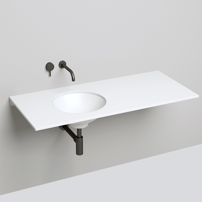 Salini Marea Раковина врезная снизу 42х42х13.8cм, без отв., без перелива, S-Stone, цвет: белый матовый