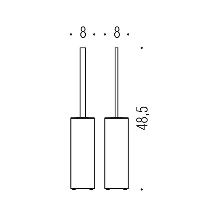 Colombo Look Туалетный ерш напольный, цвет: PVD нержавеющая сталь