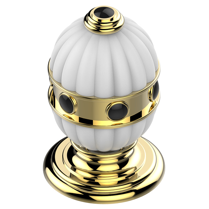 THG Amboise Onyx noir Вентиль смесителя для раковины, вставки темный оникс, цвет: полированное золото