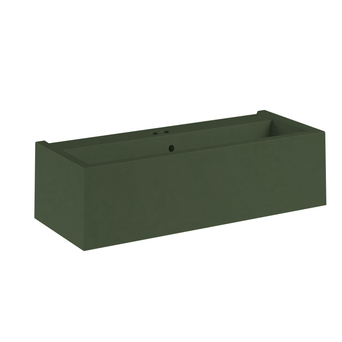 Kerasan Kanaal Раковина подвесная 100х40х25см., с 2 отв., цвет: Matt green