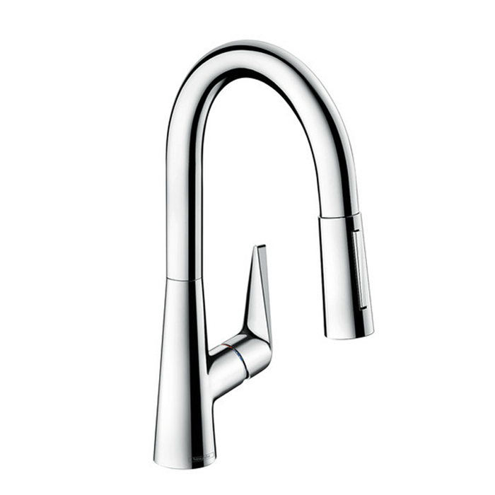 Hansgrohe Talis M51 Смеситель для кухни, на 1 отв однорычажный, поворотный излив 18.5см с вытяжным душем, 2jet, h15.2см, цвет: хром