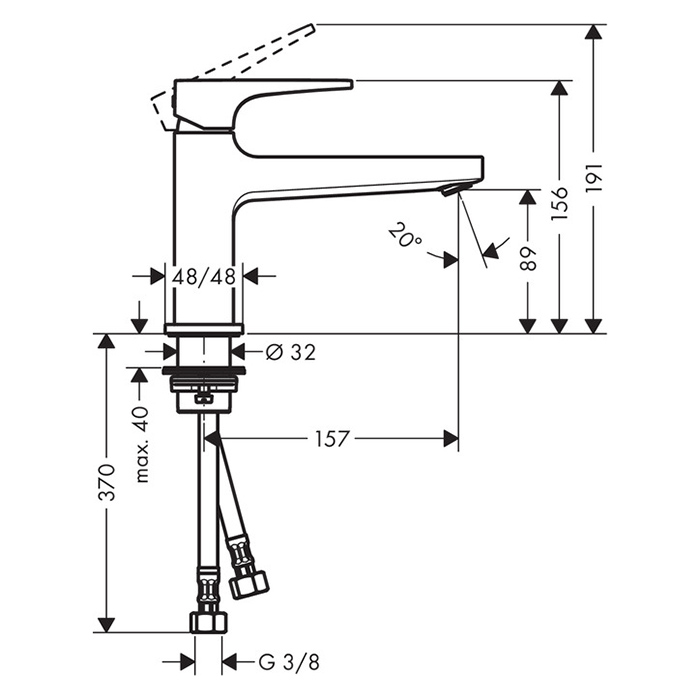 Hansgrohe Metropol Смеситель для раковины, однорычажный, на 1 отв., излив: 15,7см., цвет: хром