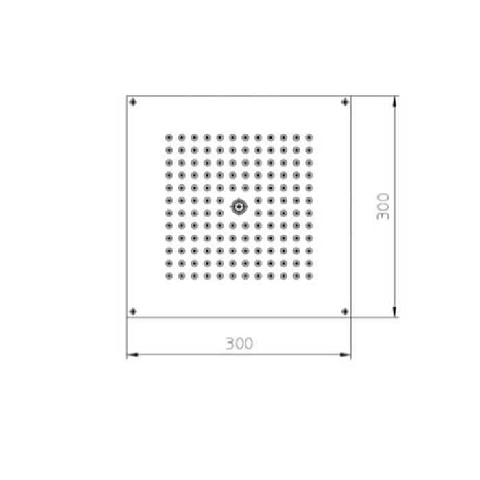 BOSSINI PARIS-CUBE Верхний душ 300 x 300 мм, настенный кронштейн Ø 28 x 400 мм, цвет: хром