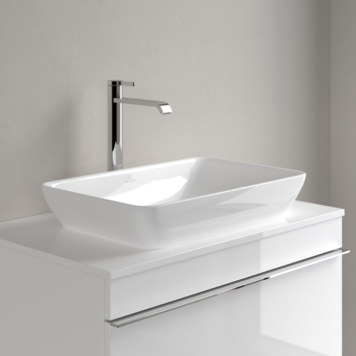 Villeroy&Boch Venticello Раковина накладная 55х36см, без отв., с переливом, CeramicPlus, цвет: альпийский белый