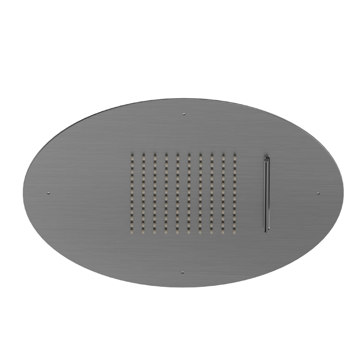 Newform Head Showers Верхний душ 40cм, потолочный, скрытый, дождь/водопад, цвет: PVD brushed gun metal