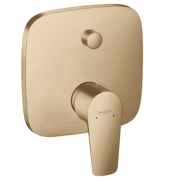 Hansgrohe Talis E Смеситель для ванны, встраиваемый, с переключателем потоков, внешняя часть, цвет: шлифованная бронза