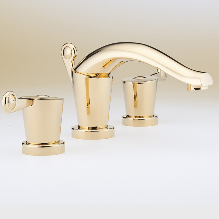  THG Bagatelle metal Смеситель для раковины на 3 отверстия, с донным клапаном, цвет: полированное золото