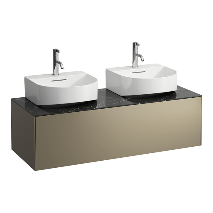 Laufen Sonar Тумба и раковина 117.7х45.5х34cм с 1 отв. под смеситель, цвет: титан/черный мрамор