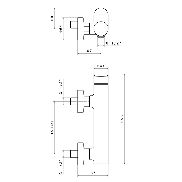 Newform Linfa II Смеситель для душа, выход снизу, цвет: хром