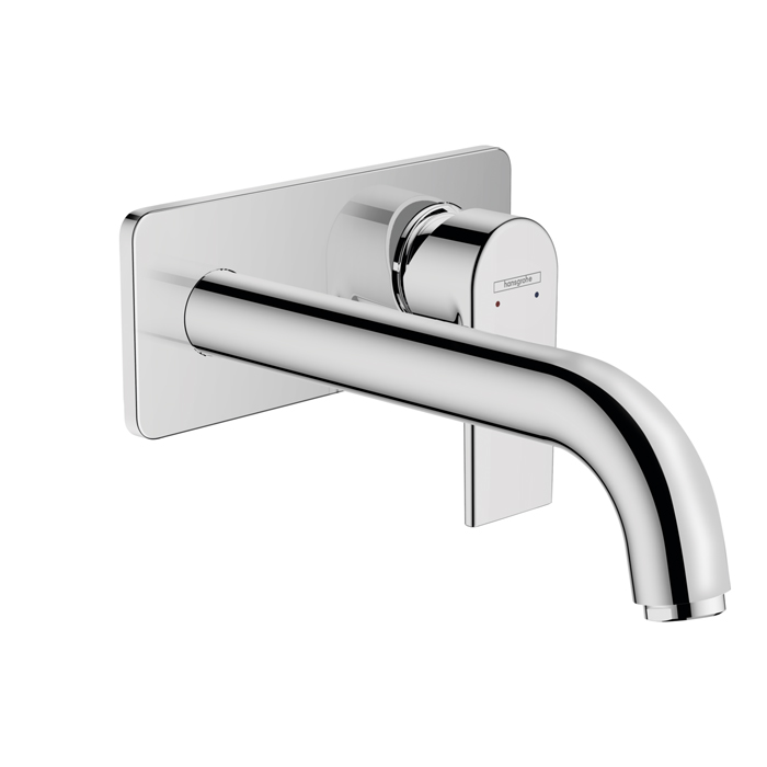  Hansgrohe Vernis Shap Смеситель для раковины, настенный, излив 204 мм, внешняя часть, цвет: хром 