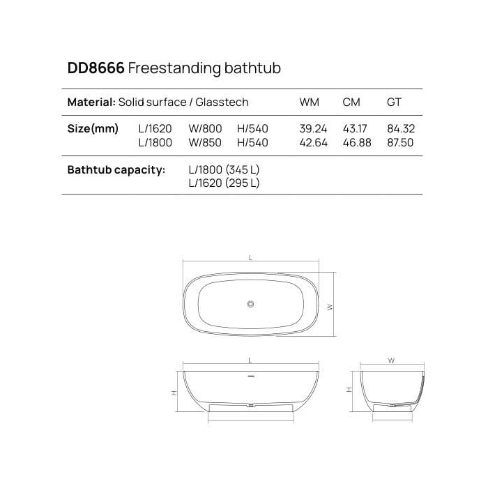Dea Design Modern Ванна 180х85х54см., отдельностоящая, Glasstech, прозрачная смола, цвет: Smoky Black R4