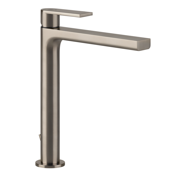 Gessi Emporio Via manzoni Смеситель для раковины, на 1 отв, высокий, с донным клапаном, цвет: Finox Brushed Nickel