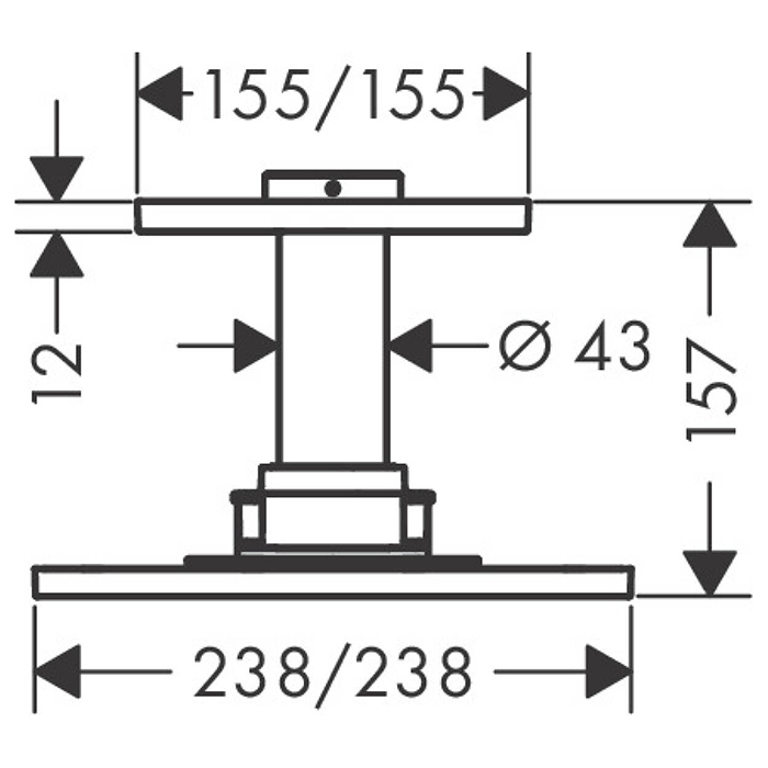 Axor ShowerSolution Верхний душ, 250x250мм, 1jet, с держателем 100мм, потолочный монтаж, цвет: хром 	