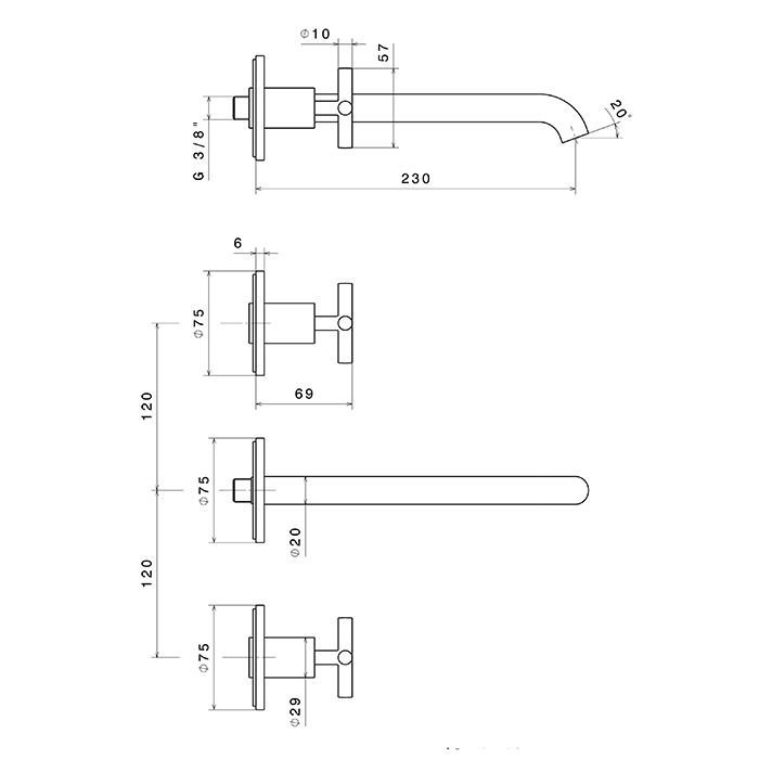 Newform Blink Смесителя для раковины, встраиваемый, цвет: PVD Br. Pale Gold