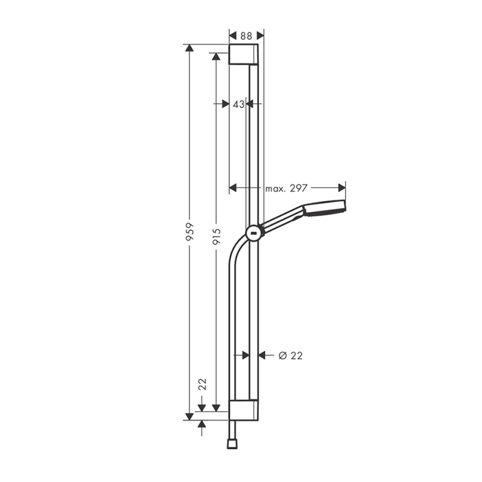 Hansgrohe Pulsify Душевой гарнитур, настенный, цвет: черный