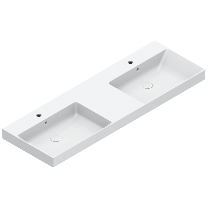 Catalano Zero Раковина 150x50см двойная, с 2 отв., цвет: белый глянцевый
