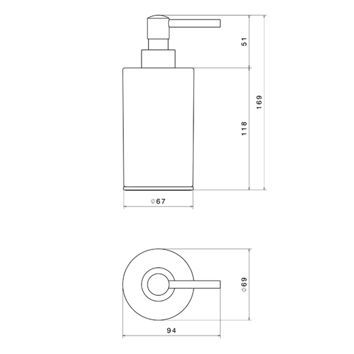 Newform Accessori tondi Дозатор для жидкого мыла, черная керамика, цвет: PVD brushed gun metal