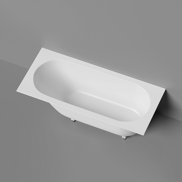 Salini Lofo Ванна 179х79.1х61см., встраиваемая, Solid Surface, без слива-перелива, с ножками, цвет: белый матовый