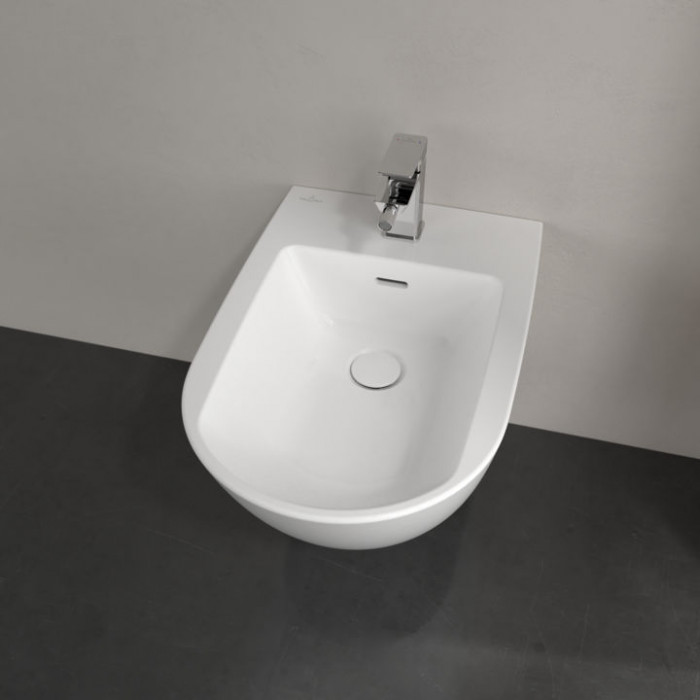 Villeroy&Boch Subway 3.0 Биде подвесное 37.5х56х27см., 1 отв., CeramicPlus, цвет: альпийский белый
