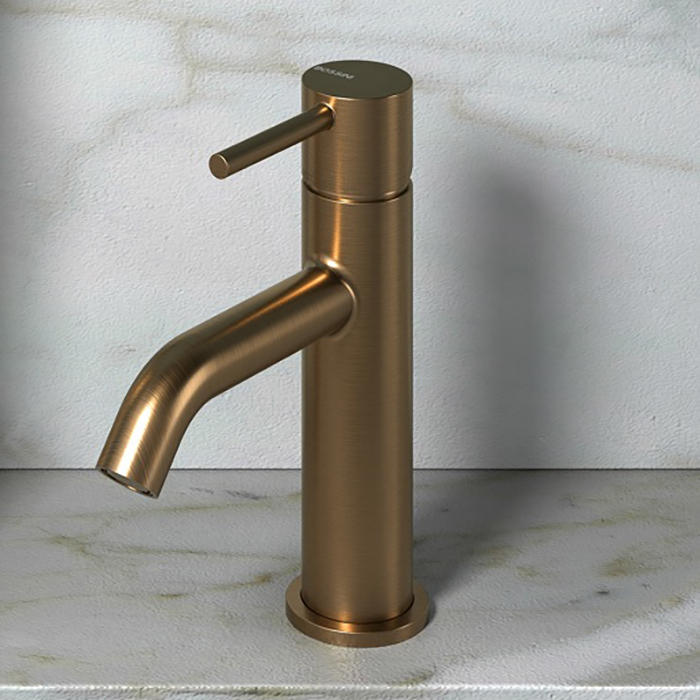 Bossini Teo M Смеситель для раковины, 1 отв., с донным клапаном, цвет: Brushed bronze matt