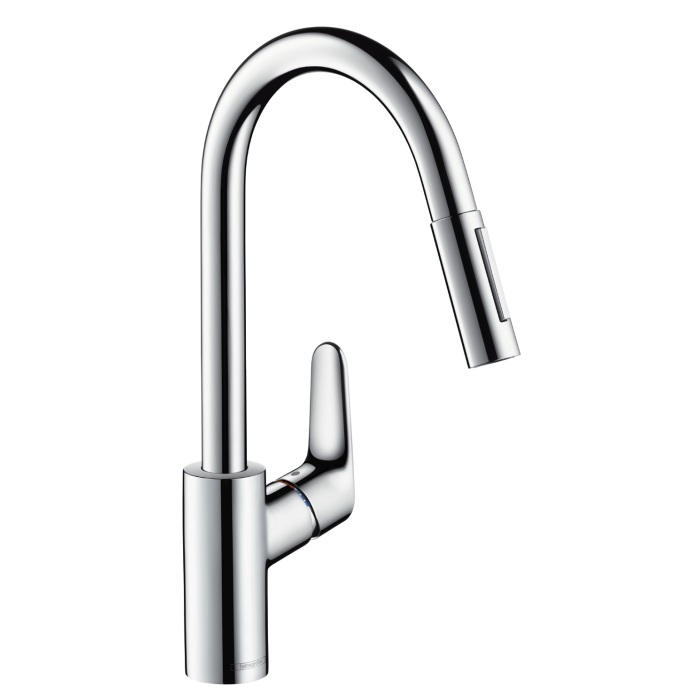 Hansgrohe Focus, Смеситель для кухни, с выдвижным душем, Цвет: хром