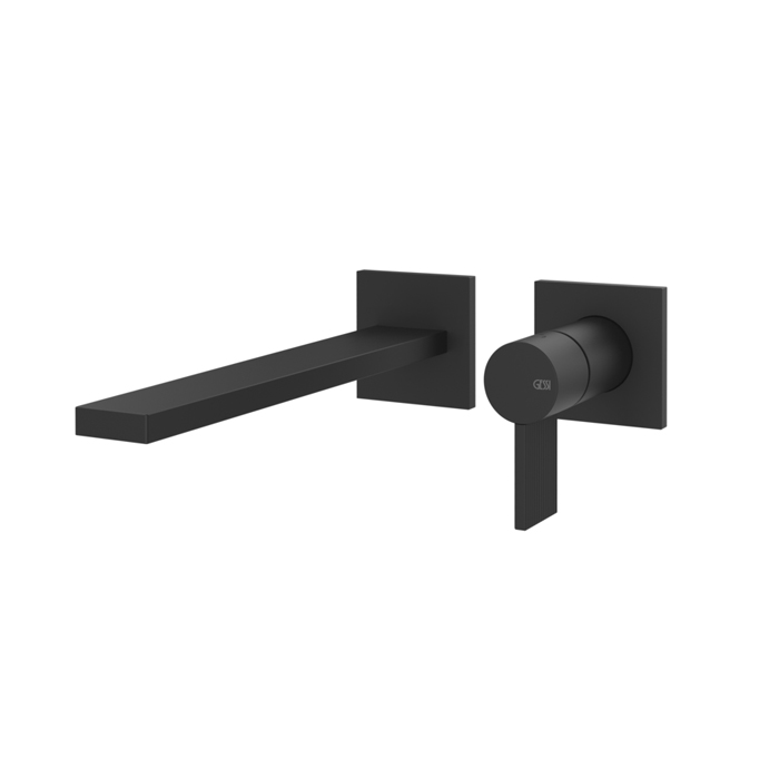 Gessi Inverso Rigato Смеситель для раковины, настенный, цвет: Matte Black