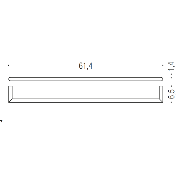Colombo Mini Полотенцедержатель 61cм, цвет: чёрный матовый