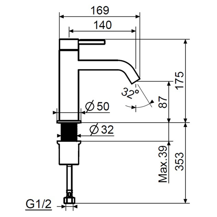 Plumberia Selection IXO Смеситель для раковины, на 1 отв., цвет: золото