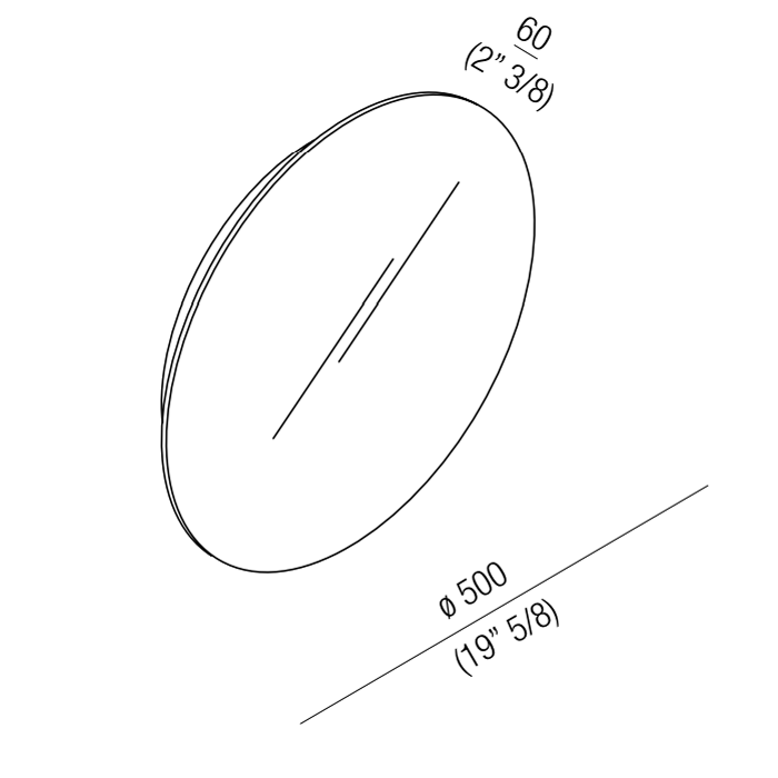 Agape Bucatini Круглое зеркало d50x6 см, цвет: полированный