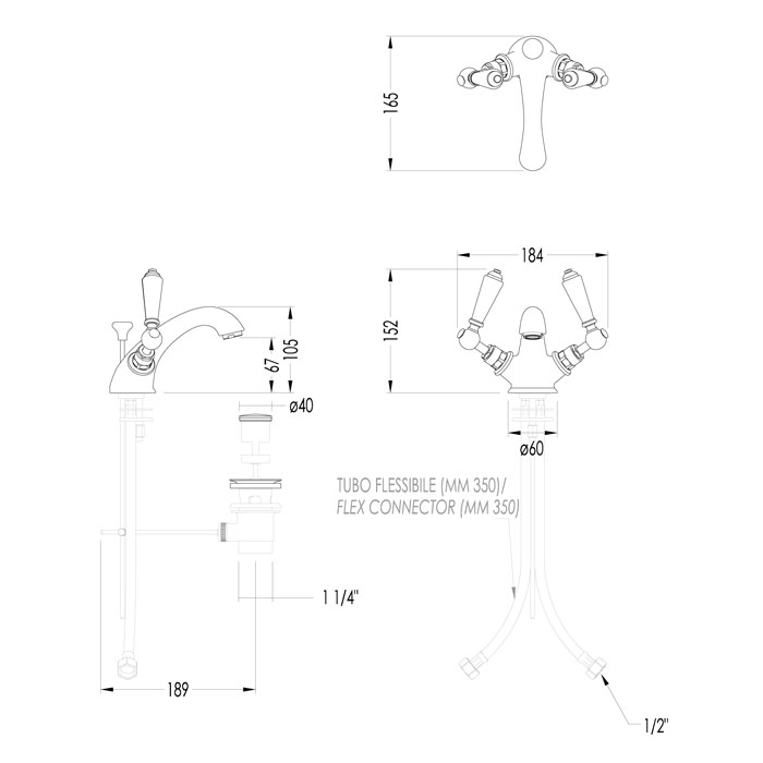 Devon&Devon Dandy Смеситель для раковины, цвет: золото