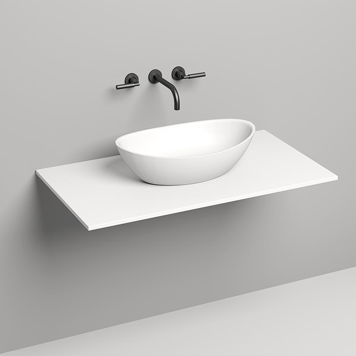 Salini Столешница 100х50х1.5 cм, из материалов S-Stone, цвет: белый матовый