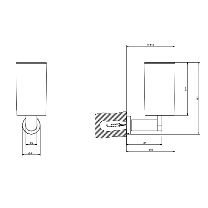 Gessi Emporio accessories Стакан, подвесной, сатинированное стекло, цвет: хром