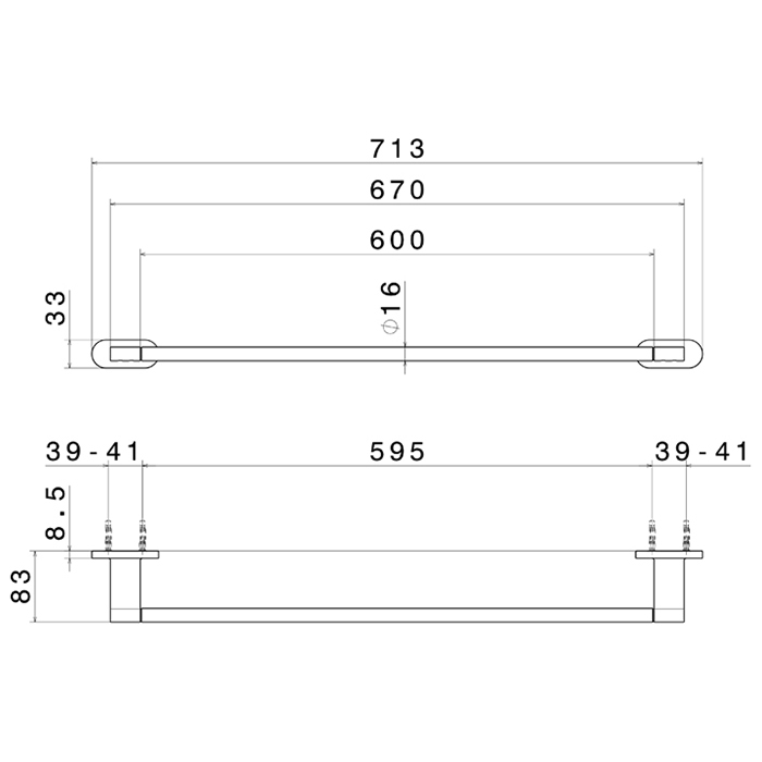 Newform Accessori tondi Полотенцедержатель 60см, цвет: PVD copper bronze