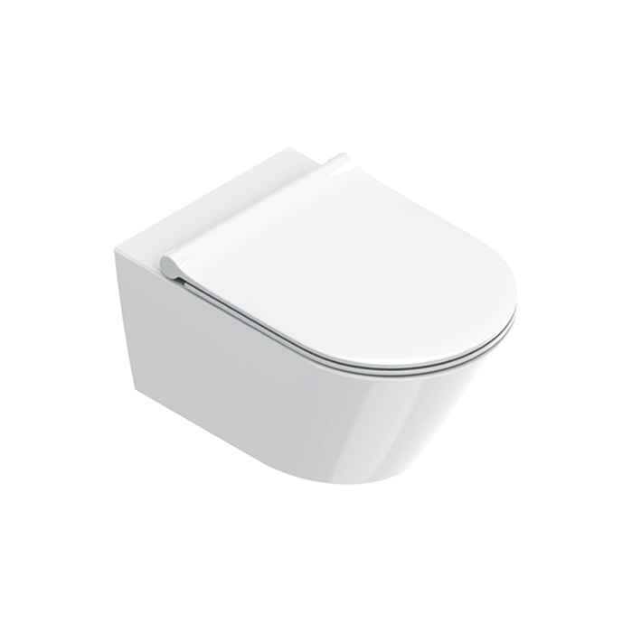 Catalano Zero Унитаз подвесной 55х35см, безободковый, смыв Tornado, покрытие Cataglaze+, цвет белый глянцевый