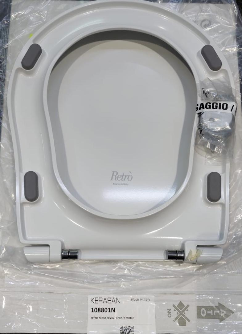 Kerasan Retro Сиденье для унитаза, микролифт, цвет: белый/хром