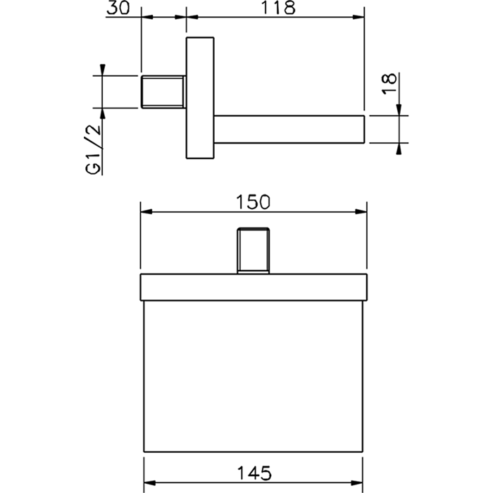 CISAL Излив настенный каскадный 118 мм, цвет: хром