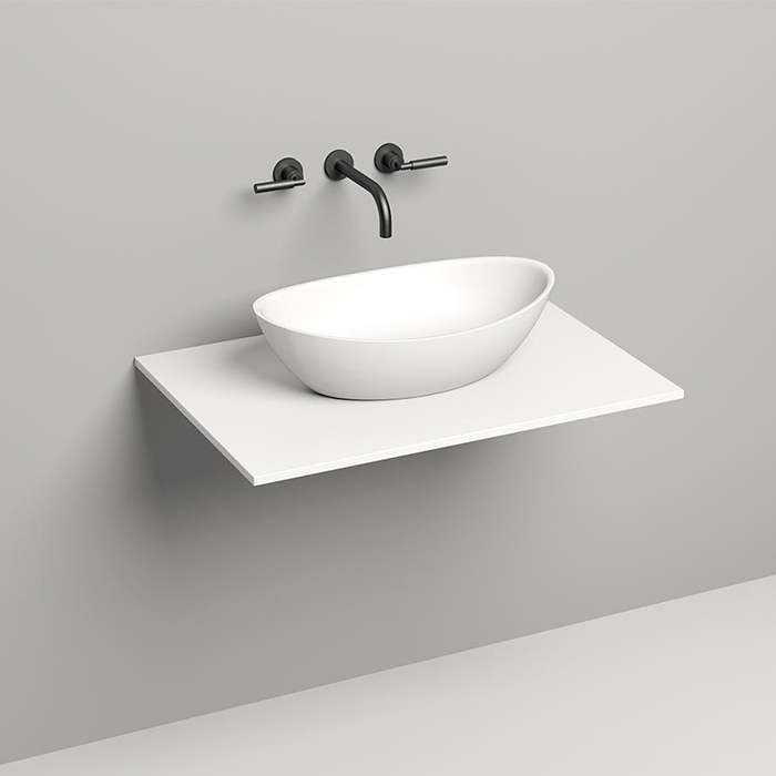 Salini Столешница 80х50х1.5 cм, из материалов S-Stone, цвет: белый матовый