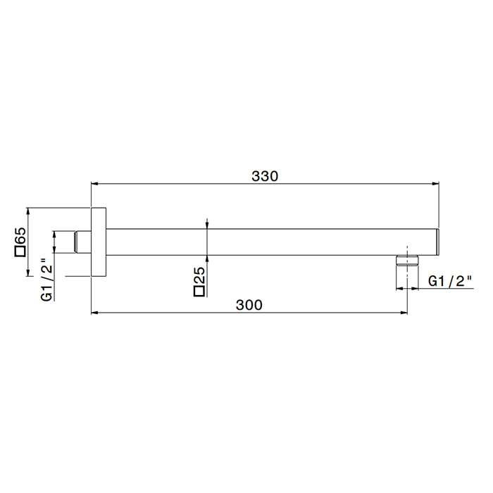 Newform Head Showers Душевой кронштейн 30см, настенный, квадратный, цвет: хром