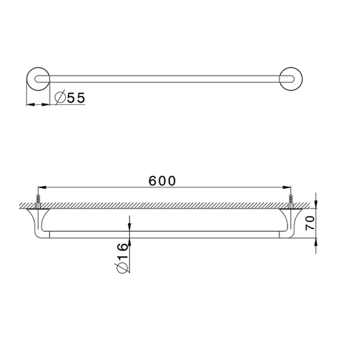 Cisal Vita Полотенцедержатель 30см, цвет: черный матовый