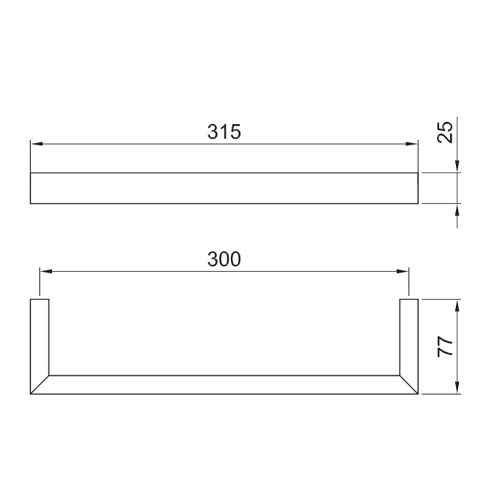 Fantini Linea Полотенцедержатель 30см, подвесной, цвет: матовая натуральная сталь