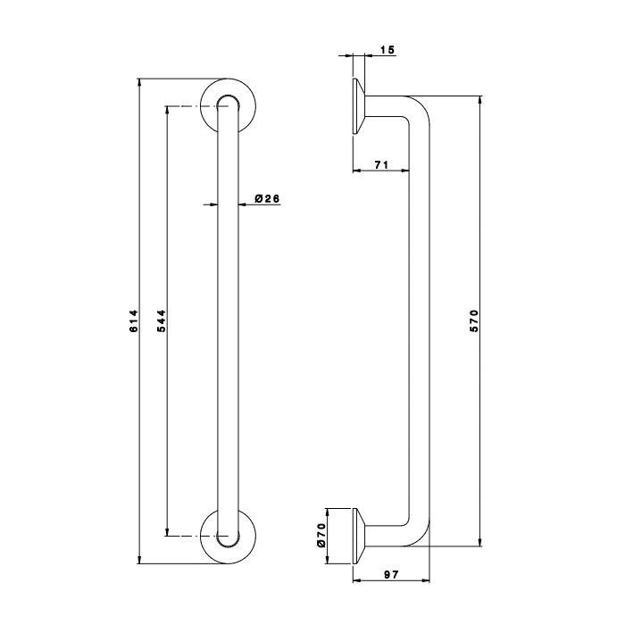 Nicolazzi Accessori Grab Bar Поручень 61.4см., подвесной, цвет: Copper Plated