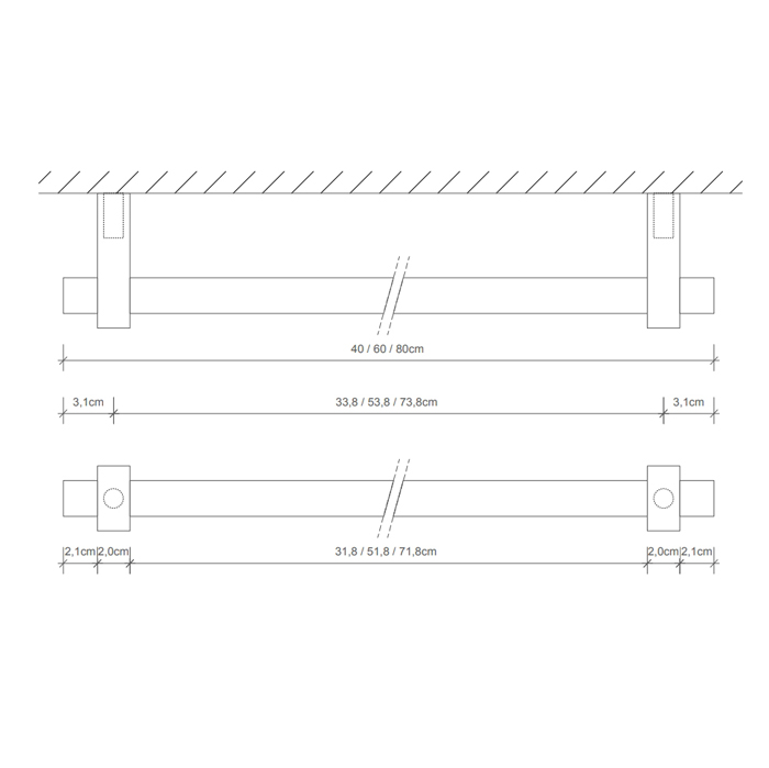 Decor Walther Century HTE40 Полотенцедержатель 40см, подвесной, цвет: золото матовое